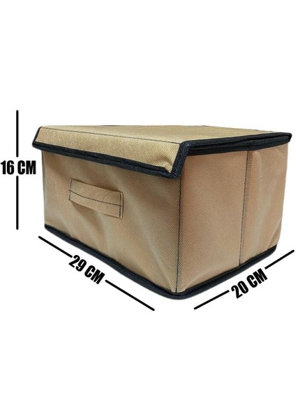 Bej Çok Amaçlı Kapaklı Kutu Düzenleyici, Eşyaları Düzenlemenin En Güzel Yolu fiyatları