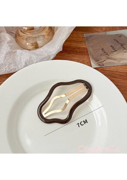 2'li Büyük Boy Kadın Moda Çıtçıt Metal Yan Saç Tokası 7cm Füme - Yeni Sezon Yan Çıt Çıt Toka