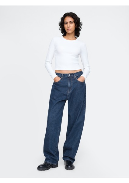 Erkek Lacivert Baggy Jean Pantolon modelleri