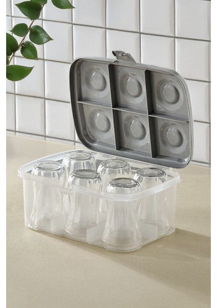 Şeffaf Çay Bardağı Taşıma ve Saklama Kabı, Piknik ve Kamp Için Organizer