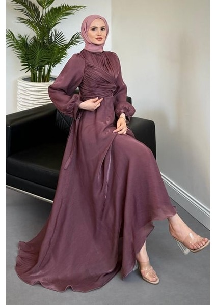 Kol Bağlamalı Organze Abiye