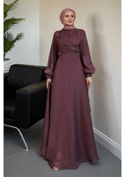 Kol Bağlamalı Organze Abiye fiyatları