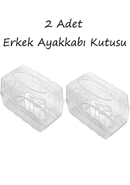 Turuncu Erkek Ayakkabı Saklama Kutusu, 2'li Set, Düzenleyici ve Koruyucu