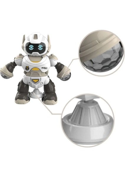 3D Disko Işıklı ve Müzikli Dans Eden Elektronik Robot Oyuncak Piller Hediye 19 Cm. fiyatları
