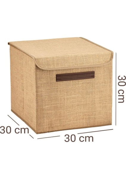 Katlanabilir Jüt Kapağıyla Dolap Içi Çok Amaçlı Saklama Kutusu 30X30X30 indirimleri