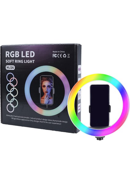 MJ20 Rgb Light 8 Inç Işıklı Telefon Tutucu Ring Light fırsatları