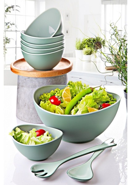 Turkuaz Çok Amaçlı 9 Parça Salata ve Servis Seti, Mutfak Şıklığına Renk Katın