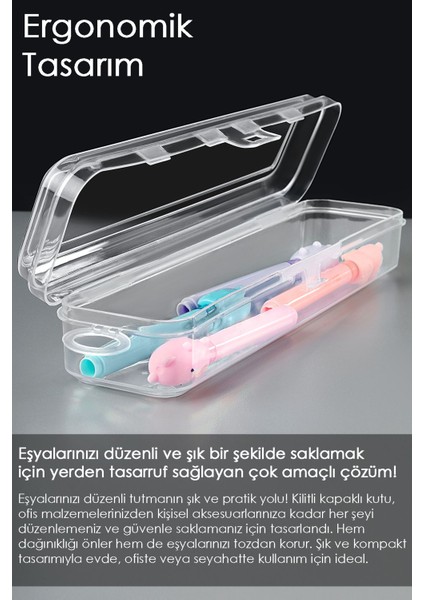 Beyaz 5'li Kalem Saklama Kutusu, Seyahat ve Günlük Kullanım Organizer Seti fiyatları