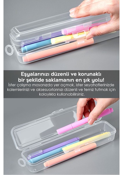 Beyaz 5'li Kalem Saklama Kutusu, Seyahat ve Günlük Kullanım Organizer Seti fırsatları