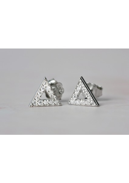 925 Ayar Gümüş Küpe Üçgen Model fiyatları