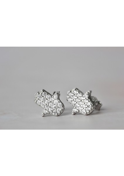 925 Ayar Gümüş Küpe Fatıma Eli