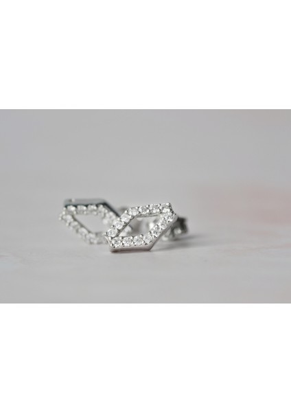 925 Ayar Gümüş Küpe Diamond Model fiyatları