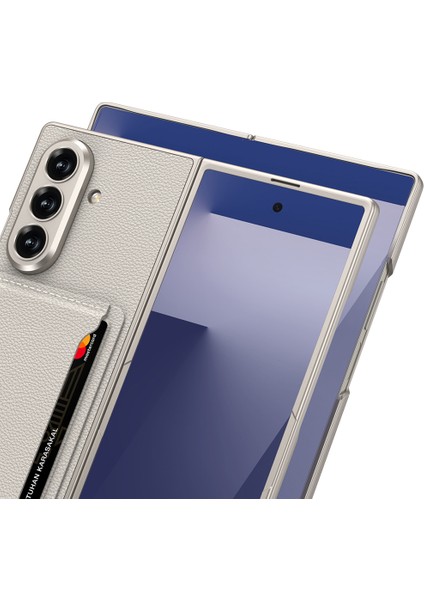 Samsung Galaxy Z Fold 7 Suni Deri Kartlıklı Kapaklı Kılıf Koruyucu Kaliteli fiyatları