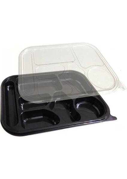 Kullan At Kahvaltı Tabağı 7 Bölmeli Kapaklı Set 25 Adet