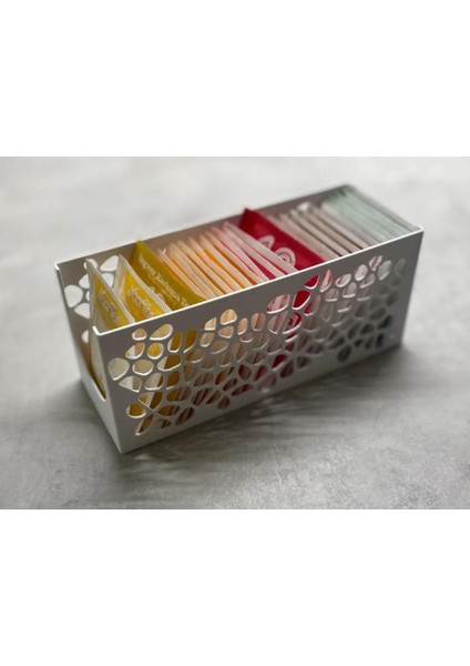 Beyaz Poşet Çay Saklama ve Düzenleme Kutusu, Şık ve Kullanışlı Tasarım