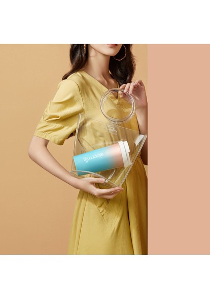 NU90 2‑in‑1 Kablosuz Taşınabilir Şarjlı Kişisel Smothie Blender & Termos 300 ml