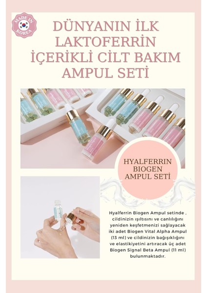 Biogen Ampoule Set | Cilt Ampul Seti | Cilt Bariyer Onarıcı | Cilt Parlaklığı, Vital Alpha ve Signal Beta Formülleri fiyatları