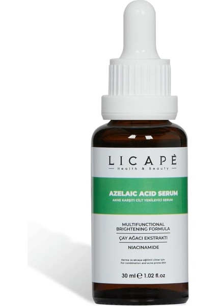 Yağlı ve Akneli Ciltler İçin Azelaic Acid Cilt Serumu 30 ml