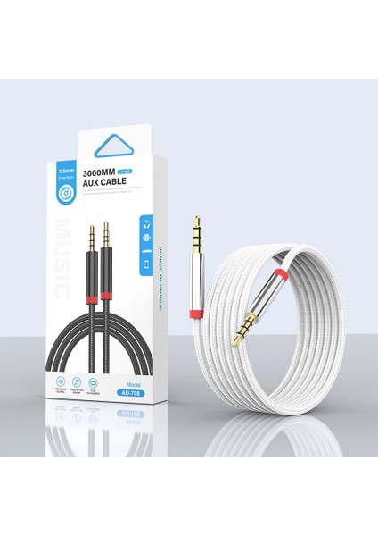 AU-708 Örgü Tasarımlı Aux Audio Kablo 3.5mm 3m fiyatları