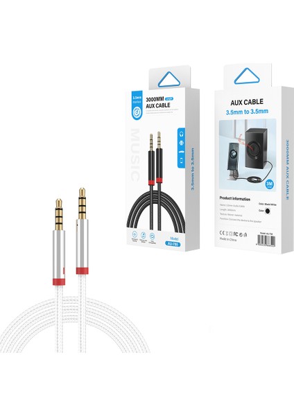 AU-708 Örgü Tasarımlı Aux Audio Kablo 3.5mm 3m modelleri