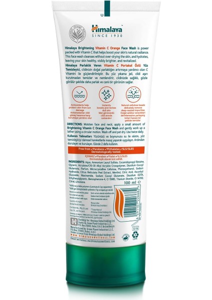 Since 1930 Vitamin C Parlaklık Veren Portakal Özlü Yüz Temizleyici 100 ml, Tüm Ciltler, Paraben / Sls / Sles İçermez fiyatları