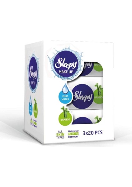 Makyaj Temizleme Mendili Bamboo 3X20 Adet