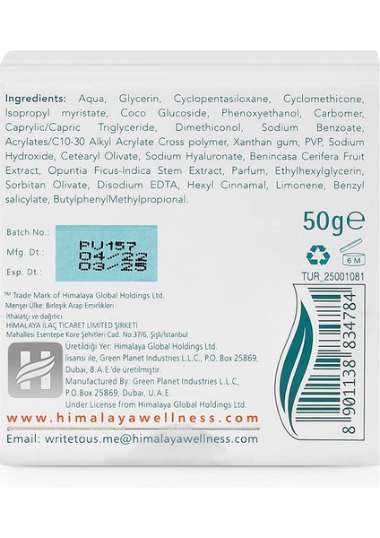 Since 1930 Herbals Hafif Nemlendirici Jel Krem, Yüz Kremi, Berberi Inciri, Kış Kavunu, Su Bazlı, Hipoalerjenik, Hassas Ciltler, 50 ml indirimleri