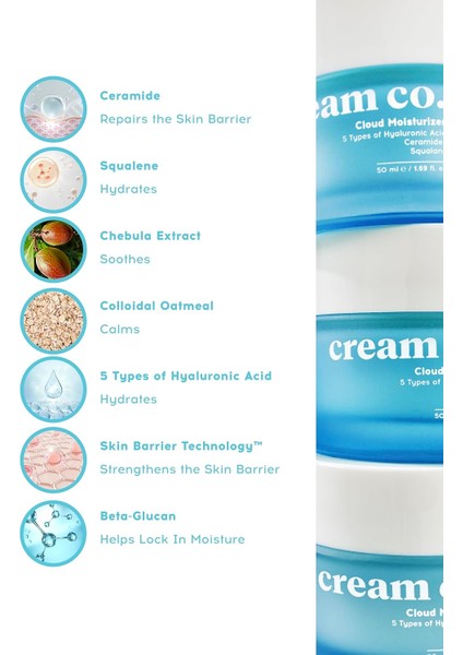 Cloud Moisturizer, Hassas Ciltler Için Nemlendirici Yüz Kremi, 50 ml fırsatları