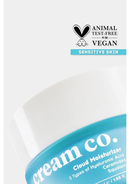 Cloud Moisturizer, Hassas Ciltler Için Nemlendirici Yüz Kremi, 50 ml indirimleri