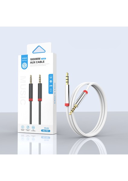 AU-707 Örgü Tasarımlı Aux Audio Kablo 3.5mm 1m modelleri