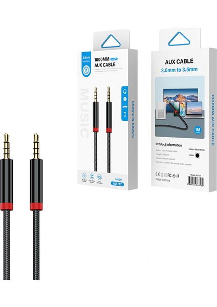 AU-707 Örgü Tasarımlı Aux Audio Kablo 3.5mm 1m fırsatları