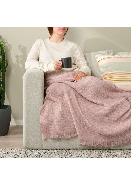 Hornmal Örtü Açık Pembe 130 x 170 cm Yatak ve Koltuk Üstü Için Hafif ve Yıkanabilir fırsatları