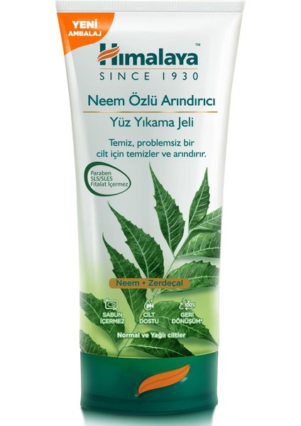 Since 1930 Arındırıcı Yüz Yıkama Jeli, Neem, Zerdeçal, Parabensiz, Normal ve Yağlı Ciltler, 150 ml