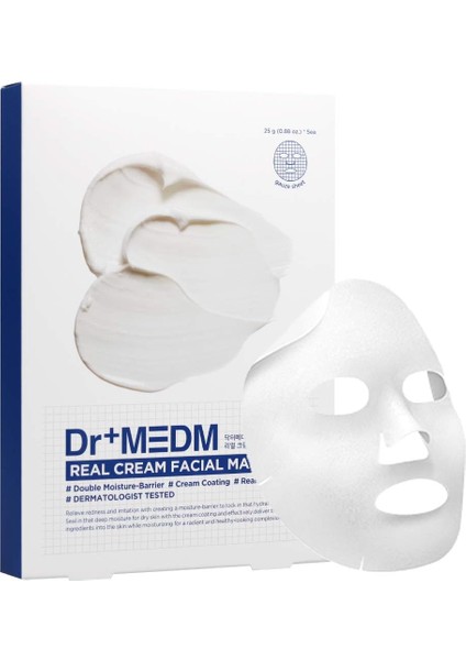 Dr+ Medm Dermal Real Cream Yüz Maskesi 25GR