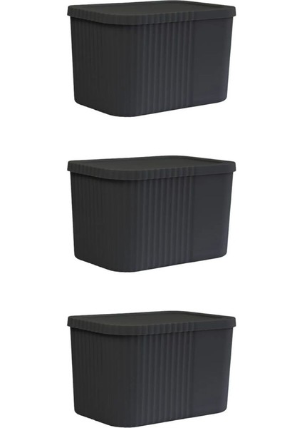 6 Litre Çok Amaçlı Kapaklı Saklama Kutusu, Havlu, Kozmetik, Kişisel Eşya Düzenleyici Siyah modelleri