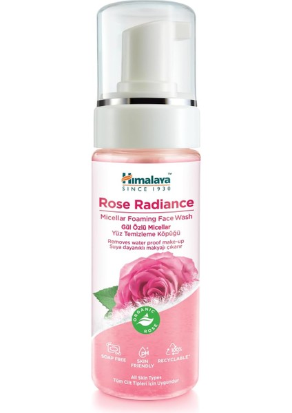 Since 1930 Micellar Parlatıcı Yüz Temizleyici Köpük, Organik Gül, Normal-Yağlı Ciltler, 150 ml
