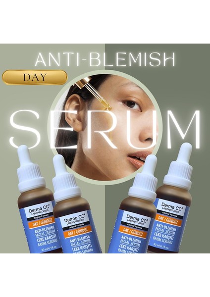 Derma cc Anti-Blemish Day Facial Serum, 30 ml, With Niacinamide, Alpha Arbutin, Panthenol And Aloe Vera fırsatları