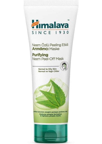 Since 1930 Peeling Etkili Arındırıcı Yüz Maskesi, Neem, Zerdeçal, Parabensiz, Normal ve Yağlı Ciltler, 75 ml