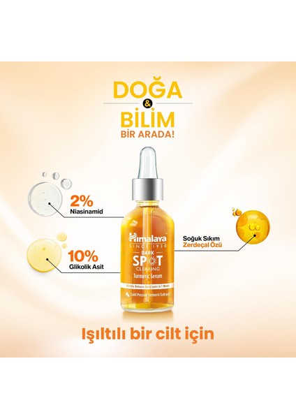 Since 1930 Dark Spot Clearing Leke Karşıtı Zerdeçal Özlü Serum 30 Ml, Niacinamide%2, Glikolik Asit 10% modelleri