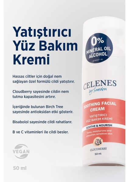 Celenes Cloudberry Yatıştırıcı Yüz Bakım Kremi Kuru ve Hassas Ciltler (50 ml ) modelleri