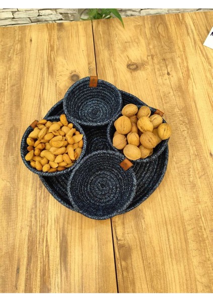 Hasır ve Jüt 5 Parça Sunum Çerez Takımı, Tepsili, Şık ve Doğal Görünüm fiyatları