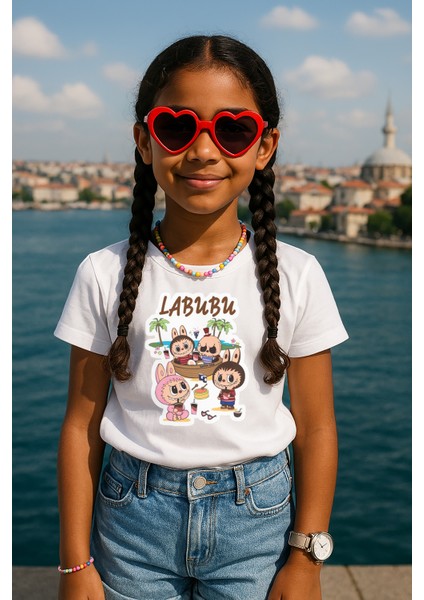 Blitzistanbul Labubu Desenli Renkli Baskılı Kız Çocuk Tişörtü - 4-11 Yaş , Labubu Tshirt fiyatları