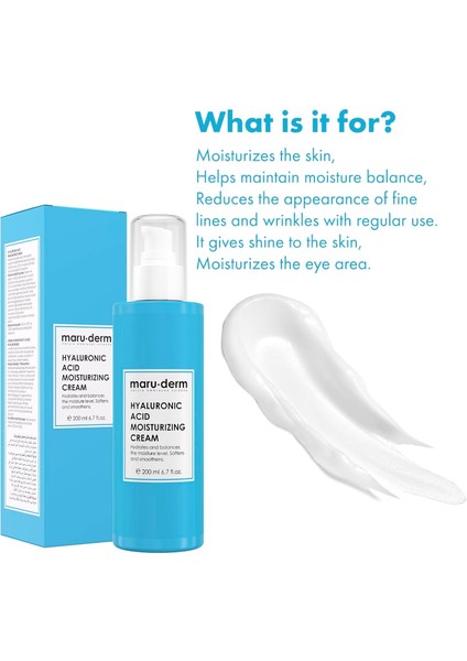 Maruderm Hyalüronik Asit Nemlendirici Yüz ve Vücut Cilt Bakım Kremi 200ML modelleri