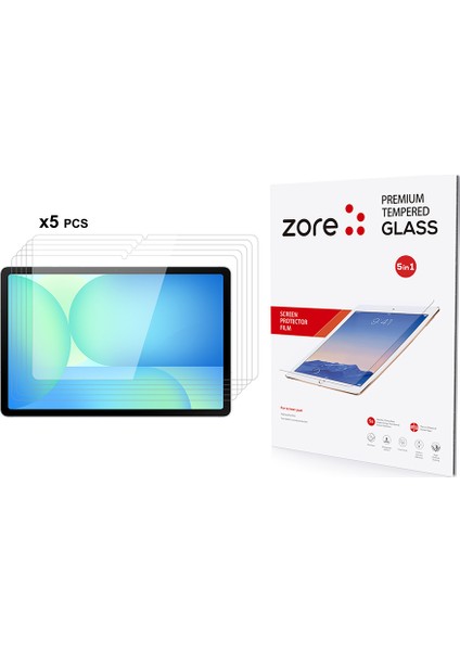 Samsung Galaxy Tab S10 Uyumlufe Plus Zore 5in1 Tablet Temperli Cam Ekran Koruyucu