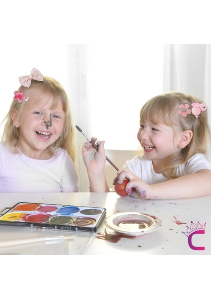 9'lu Beyaz Tavşanlı Yumuşak Kız Bebek Pens Toka Seti - Kurdeleli Kalpli Çiçekli Çocuk Saç Tokası fırsatları