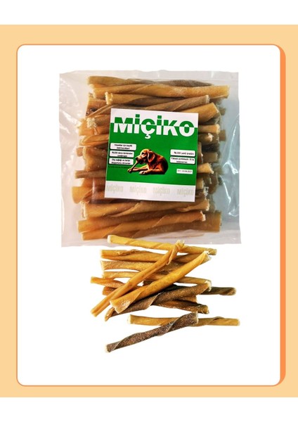 50LI Naturel Burgu Ödül Çubuğu ve Çiğneme Kemiği 8-10Cm
