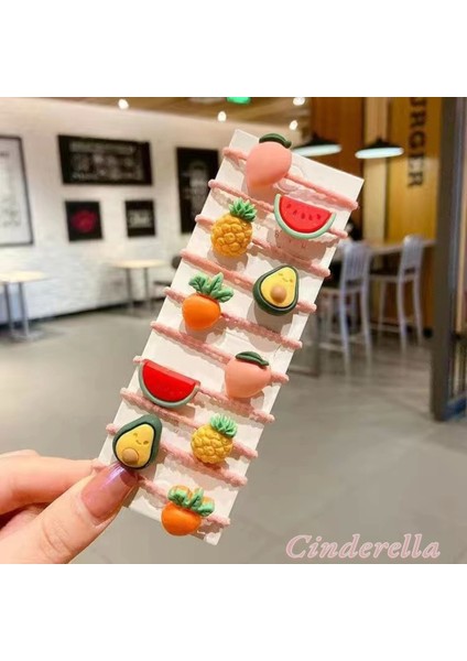 10'lu Meyve Figürlü Çocuk Lastik Toka Seti Model-2