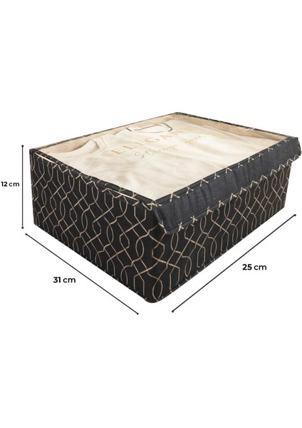 Şık Kapaklı Baza Kutu 51X39X19 cm Siyah fırsatları