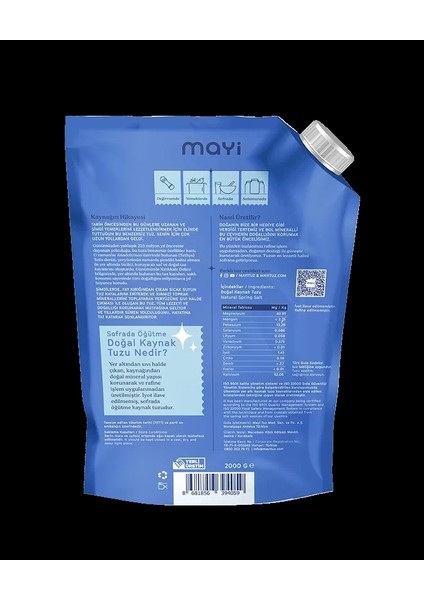 Mayi Tuz Sofrada Öğütme (Salamura) Tuzu 2 kg modelleri