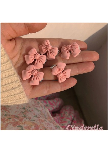 5'li Kurdele Fiyonk Mini Pens Saç Çocuk Toka Seti - Kadın Saç Aksesuarı Süsü Süsleme Klips Toka